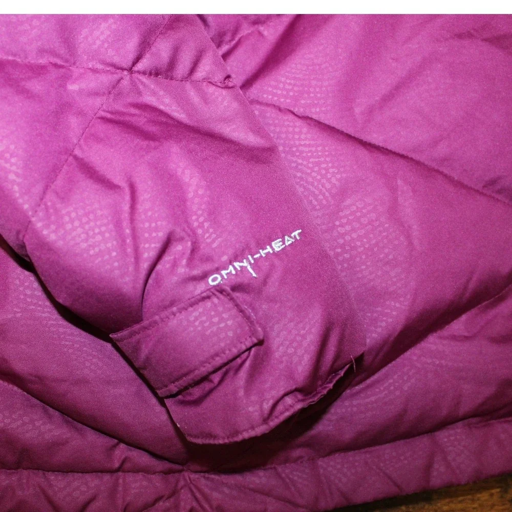 Columbia Girls Alpine Action Jacket L Purple Down Omni-Heat Ski Coat No Fur